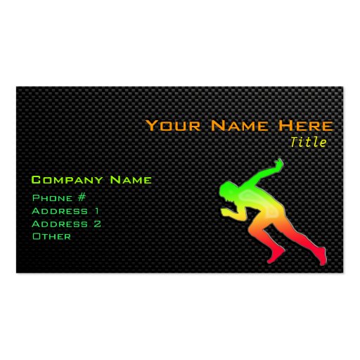 Sleek Running Business Card Template (front side)