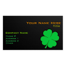 Sleek Shamrock Business Cards