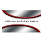 Sleek Silver with Red Business Cards