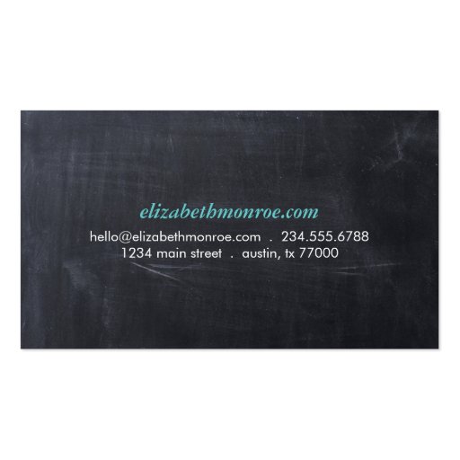 Sleek Simple Modern Chalkboard Business Card Template (back side)