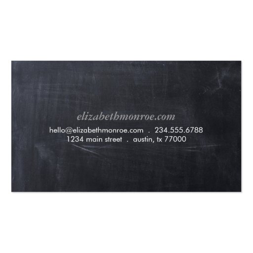Sleek Simple Modern Chalkboard Business Cards (back side)