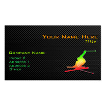 Sleek Snow Skiing Business Card Template