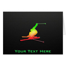 Sleek Snow Skiing Greeting Card