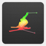 Sleek Snow Skiing Sticker