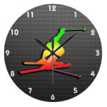 Sleek Snow Skiing Wallclock