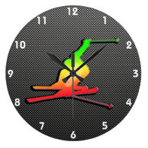 Sleek Snow Skiing Wallclock