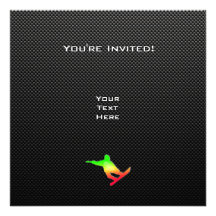 Sleek Snowboarding Invite