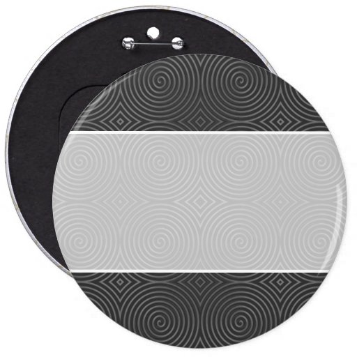 Sleek, stylish, black and white design. pinback button