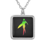 Sleek Surfing Girl Custom Necklace