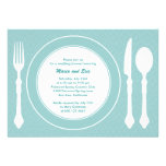Sleek Tabletop Wedding Shower Invitation Turquoise invitations