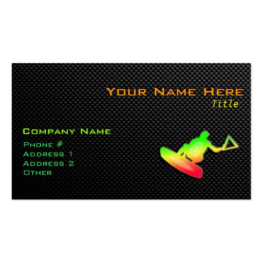 Sleek Wakeboarder Business Card Templates