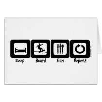 Sleep Board Eat Repeat Greeting Card