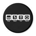 Sleep Board Eat Repeat magnets by Mall4MyLife Sleep Board Eat Repeat magnets