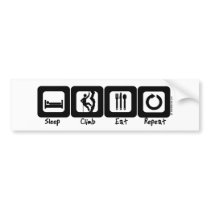 Sleep Climb Eat Repeat bumper stickers by Mall4MyLife Sleep Climb Eat Repeat bumper stickers