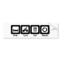 Sleep Cycle Eat Repeat Bumper Sticker