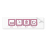 Sleep Dance Eat Repeat Bumper Sticker