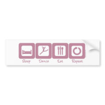 Sleep Dance Eat Repeat bumper stickers