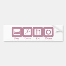 Sleep Dance Eat Repeat Bumper Sticker