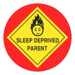Sleep Deprived Parent Stickers - Red