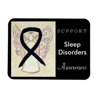Sleep Disorders Awareness Ribbon Angel Magnet