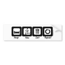 Sleep Hike Eat Repeat bumper stickers