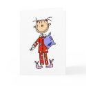 Sleep Over Girl In Her Pajamas Card