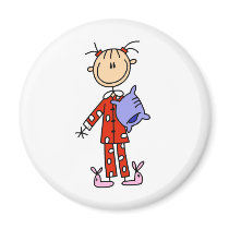 Sleep Over Girl In Her Pajamas Magnet by stick_figures Sleep Over Girl In Her Pajamas Magnet