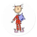 Sleep Over Girl In Her Pajamas Sticker