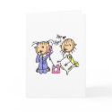 Sleep Over Girls On The Phone Card by stick_figures Sleep Over Girls On The Phone Card
