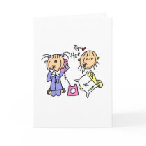 Sleep Over Girls On The Phone Card