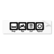 Sleep Ride Eat Repeat bumper stickers by Mall4MyLife Sleep Ride Eat Repeat bumper stickers