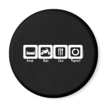 Sleep Ride Eat Repeat magnets by Mall4MyLife Sleep Ride Eat Repeat magnets