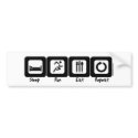 Sleep Run Eat Repeat bumper stickers