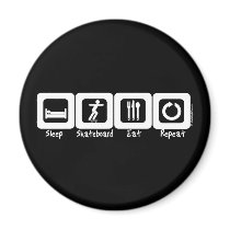 Sleep Skateboard Eat Repeat Fridge Magnets
