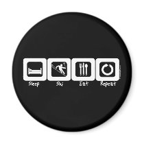 Sleep Ski Eat Repeat magnets by Mall4MyLife Sleep Ski Eat Repeat magnets