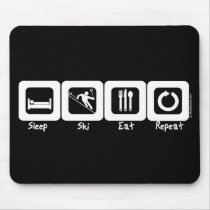 Sleep Ski Eat Repeat mousepads by Mall4MyLife Sleep Ski Eat Repeat mousepads