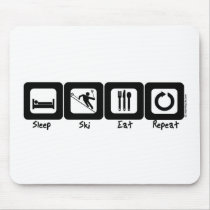 Sleep Ski Eat Repeat mousepads by Mall4MyLife Sleep Ski Eat Repeat mousepads