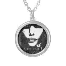 Sleep Tight Jane. Black and white. Custom Necklace