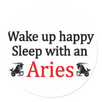 Sleep With An Aries Round Stickers