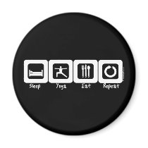 Sleep Yoga Eat Repeat magnets by Mall4MyLife Sleep Yoga Eat Repeat magnets