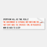 SLEEPER 1 BUMPER STICKER