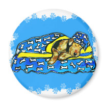 Sleeping Airedale Magnet