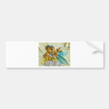 SLEEPING ANGEL ON FLOWER BUMPER STICKER
