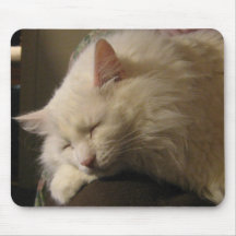 Sleeping Angora Cat Mousepad