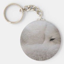 Sleeping Arctic Fox Keychain