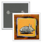 Sleeping armadillo pin badge cute fun unique art
