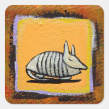 Sleeping armadillo stickers fun cute original art