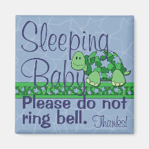 Sleeping Baby Front Door Sign Magnets
