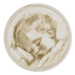 Sleeping Baby in Sepia & Gray - Sticker