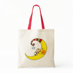 Sleeping baby on the moon canvas bags